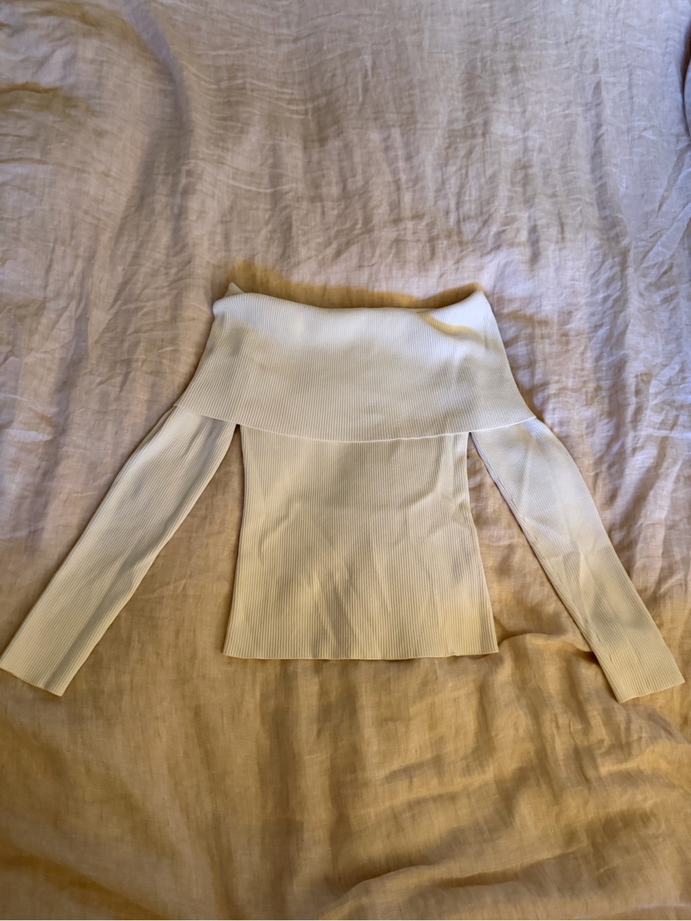 Wilfred Cream Ribbed Knit Top